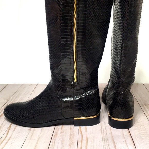 Tall black boot reptile print EXE size EU40 made in PRC - Picture 2 of 16